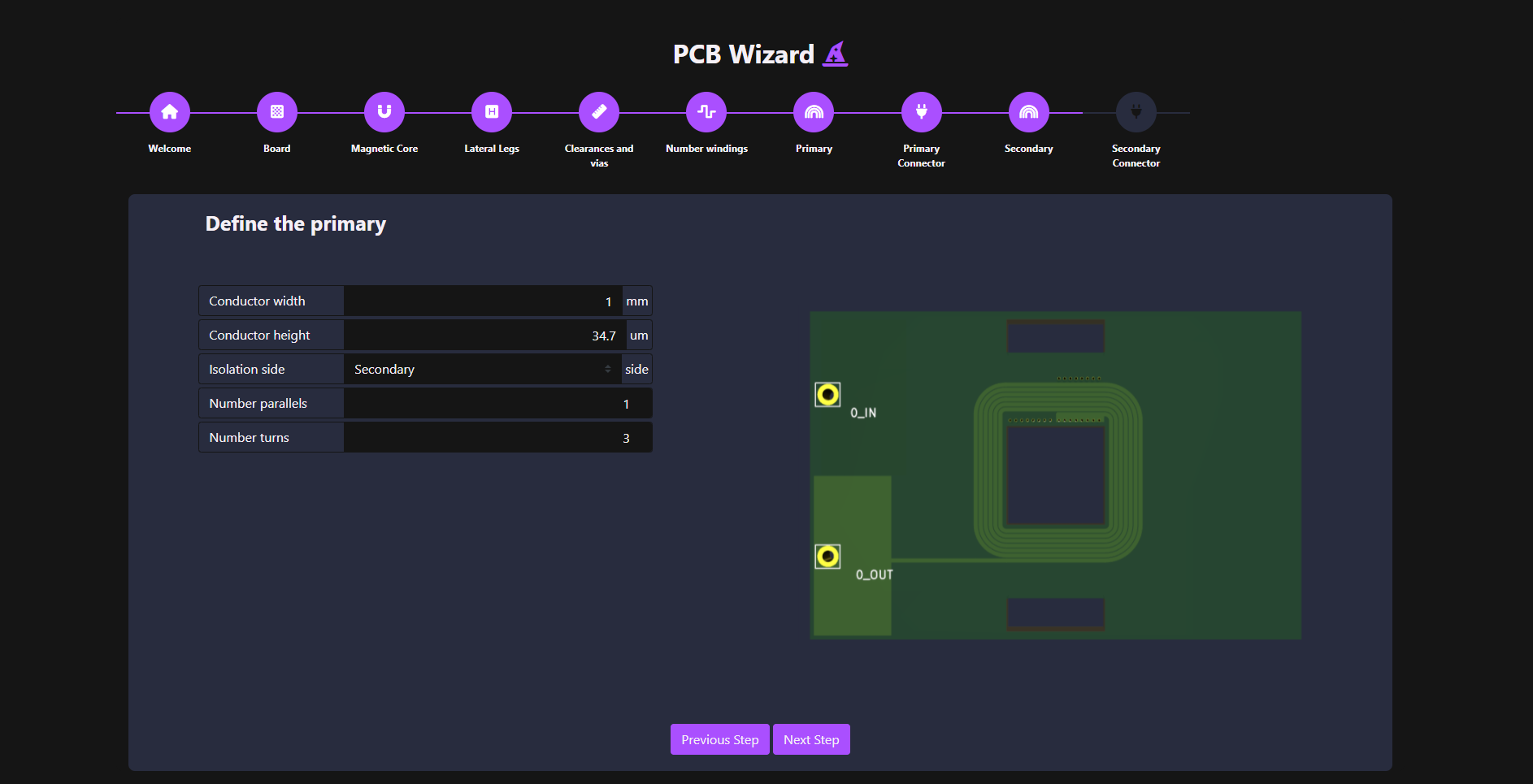 New wizard to design and auto select number of layers in planar magnetics